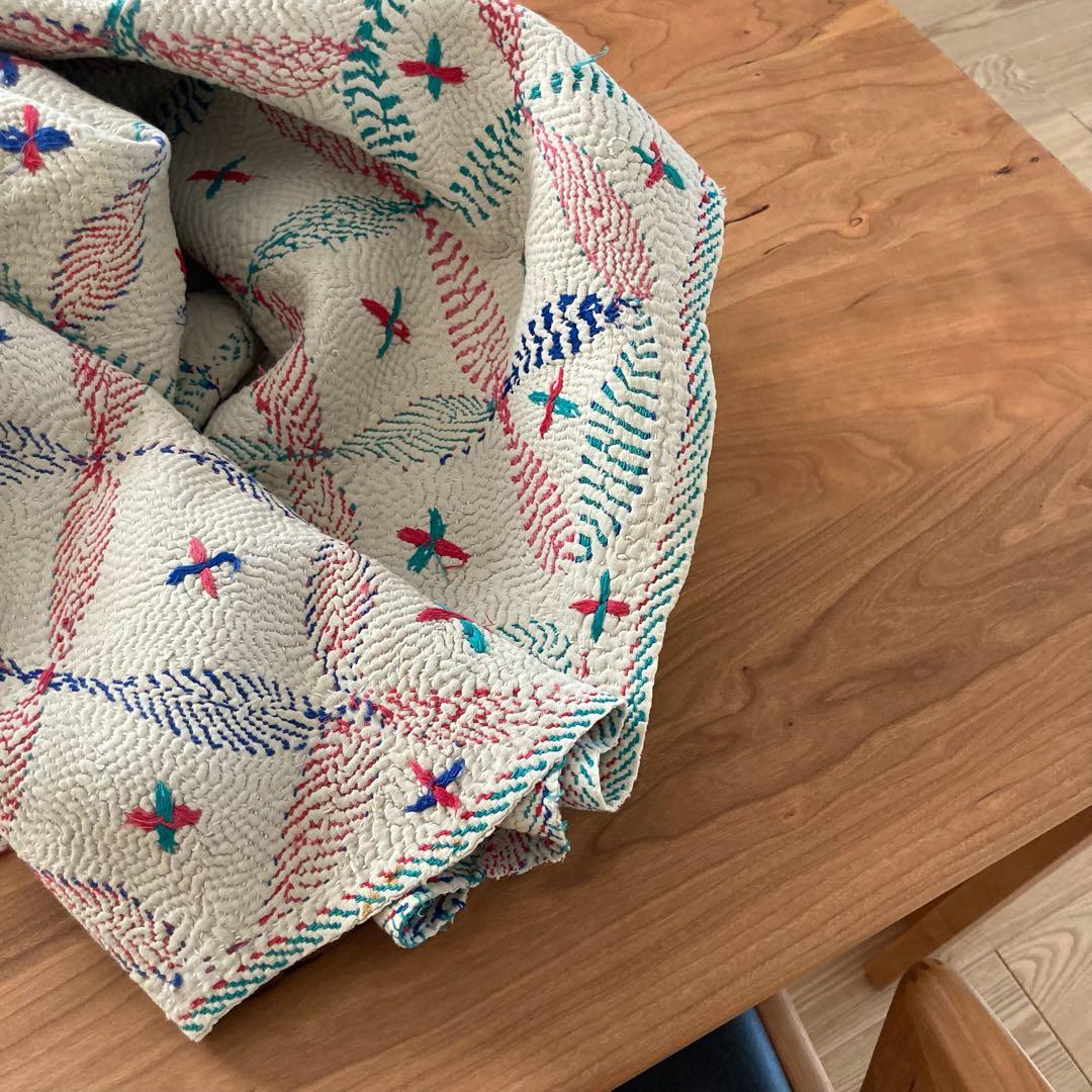 ⌘ kantha quilt ⌘ アンティーク　ヴィンテージ　カンタキルト