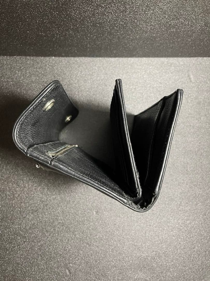 クロムハーツ WAVE ウォレット 財布 二つ折り 長財布 ブラック シルバー