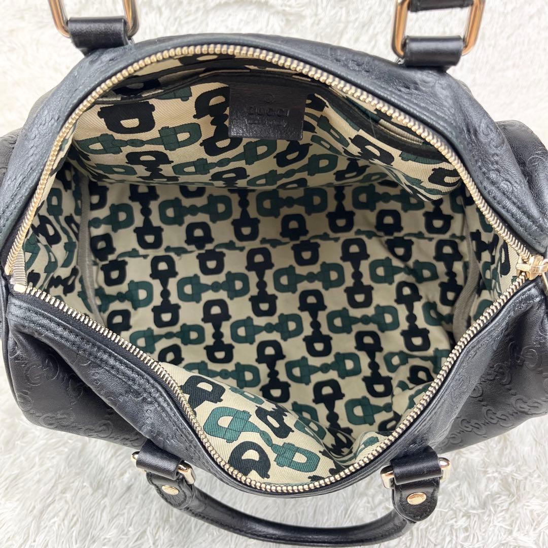 【美品】GUCCI グッチシマ ボストンバッグ ブラック 付属品完備
