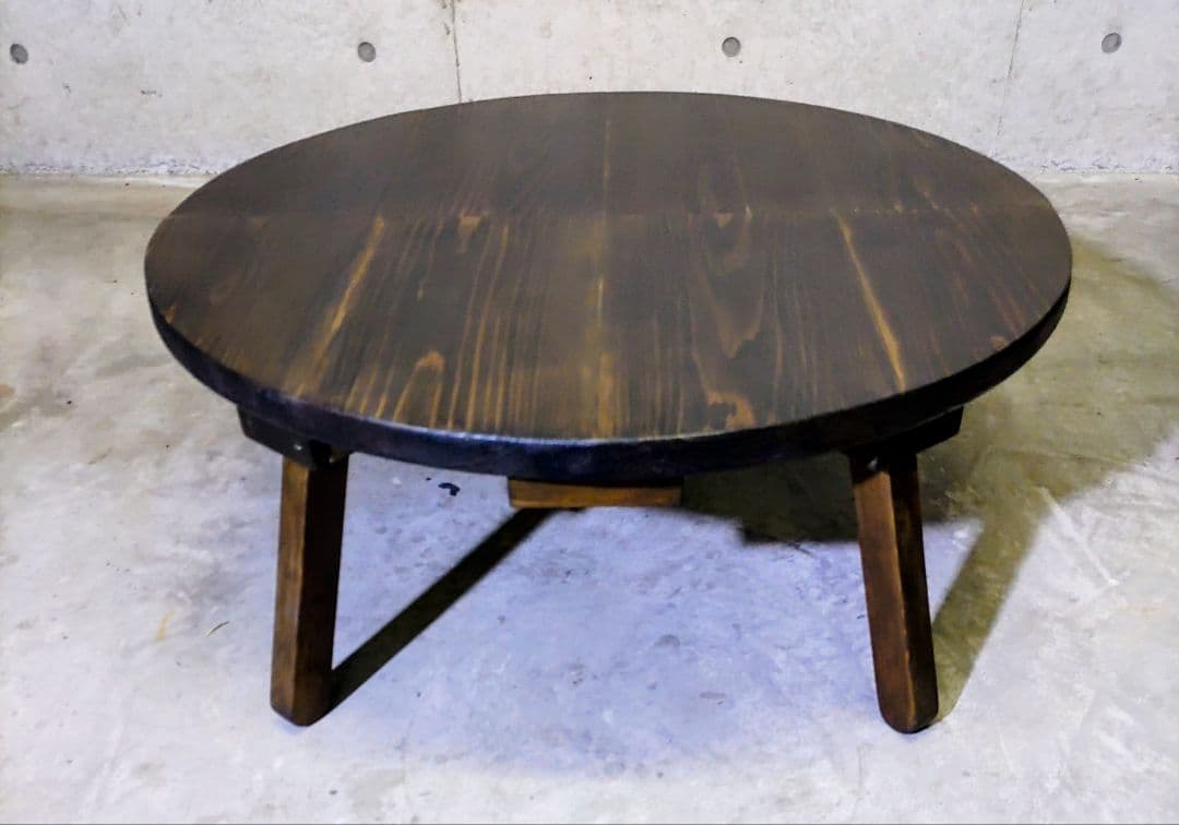 折りたたみテーブル　丸テーブル　ちゃぶ台　ローテーブル　昭和レトロ