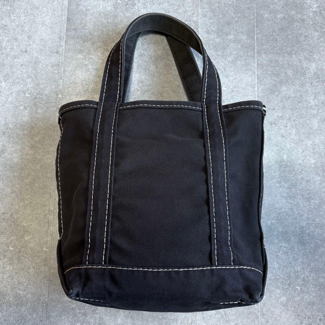 USA製 エルエルビーン トートバッグ スモール 白ステッチ ヴィンテージ 炭黒