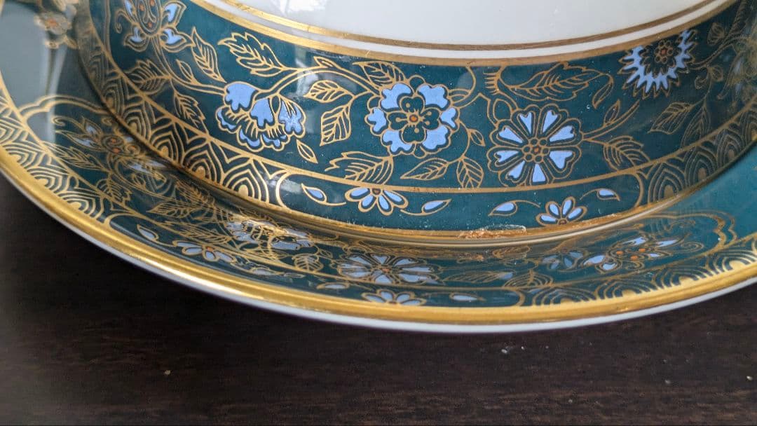 ロイヤルドルトン【カーライル】スープ皿 ダブルハンドルカップ&ソーサー 2客