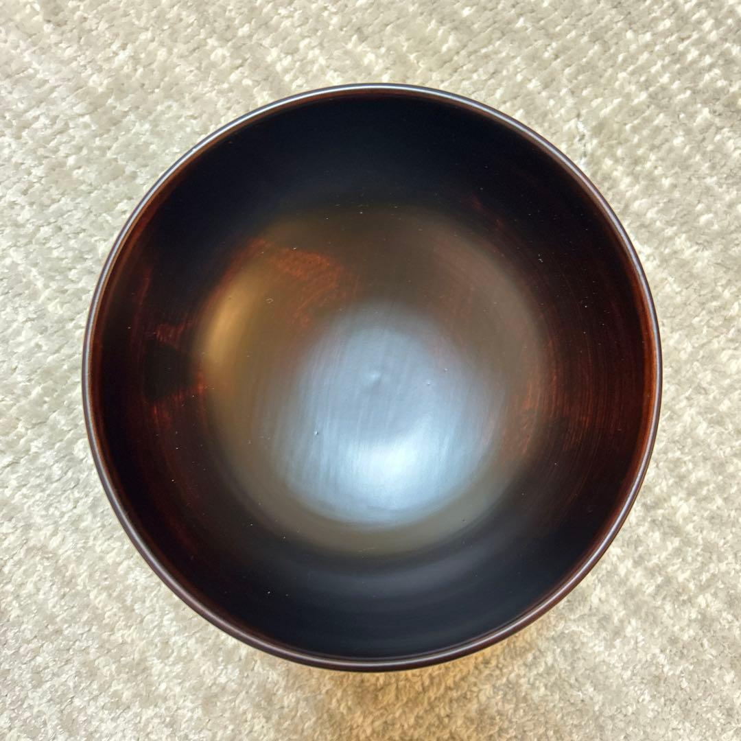 【新品未使用】漆芸家　野田とし子作　　溜め塗り椀5客セット　漆器　汁椀