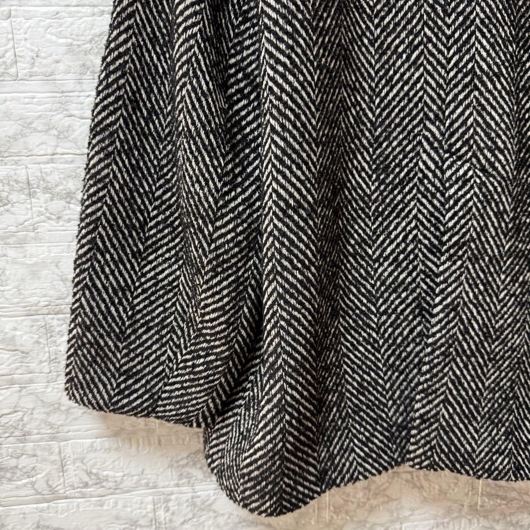 ADAM ET ROPÉ スタンドカラーウールミドルコート F 黒系