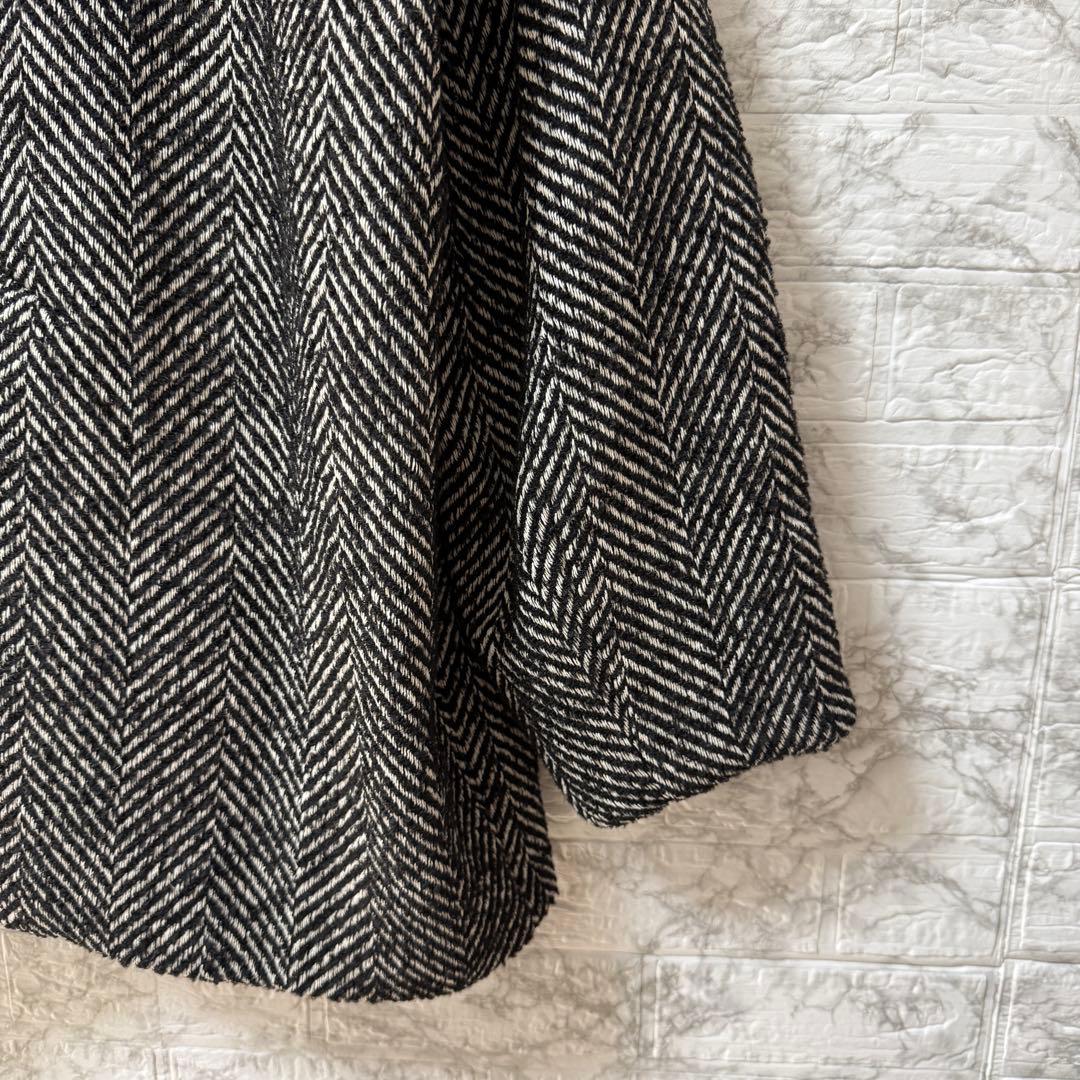 ADAM ET ROPÉ スタンドカラーウールミドルコート F 黒系