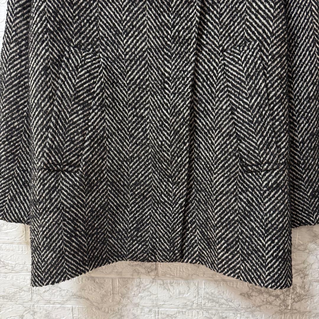 ADAM ET ROPÉ スタンドカラーウールミドルコート F 黒系