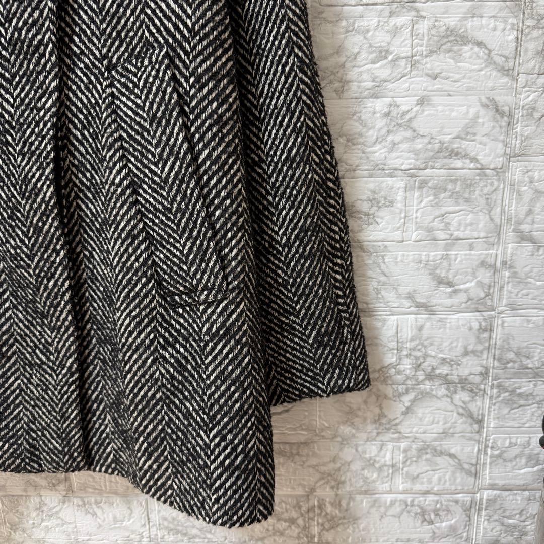 ADAM ET ROPÉ スタンドカラーウールミドルコート F 黒系