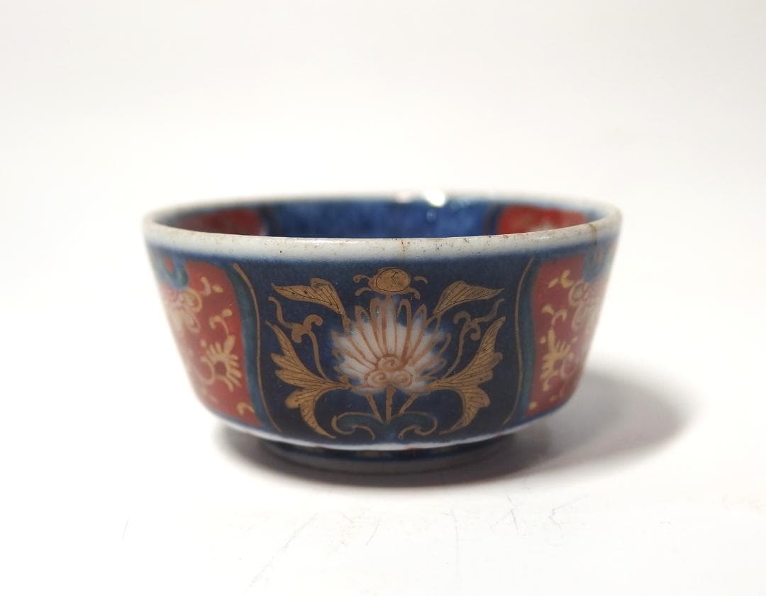 大聖寺錦手琴高仙人図酒盃/ぐいのみ/酒器/珍品！/金継ぎ材料