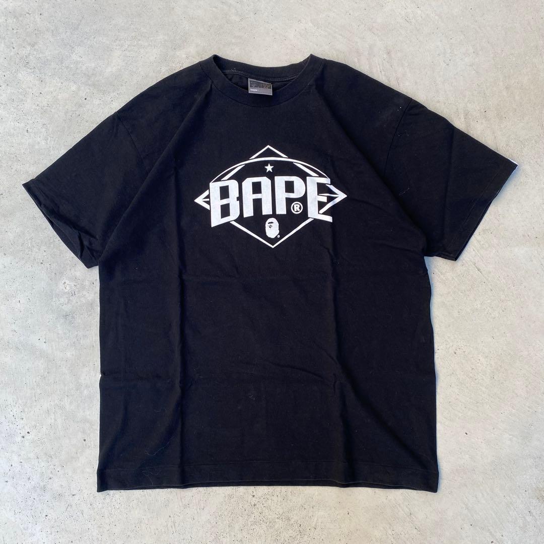90s 00s A BATHING APE Tシャツ ブラック XL プリント