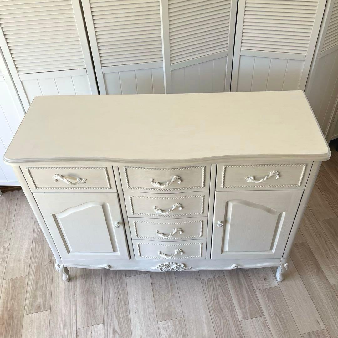 Malian  アンティーク調キャビネット天然木 ロマンチック インテリア