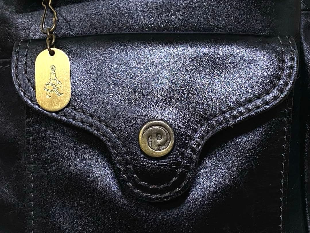 ポーター トスカーナ ショルダーバッグ 廃盤 レザー 本革 黒 吉田カバン 男女