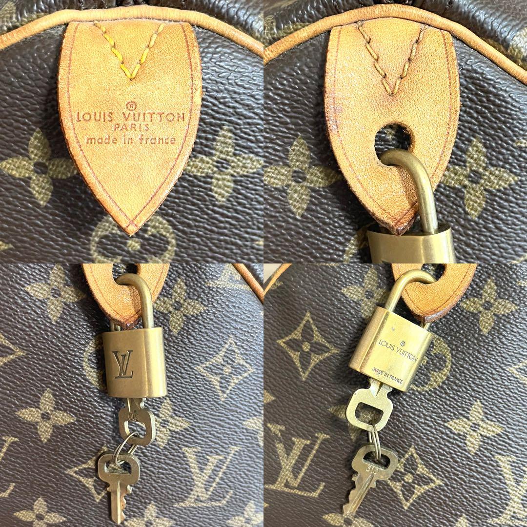 ルイヴィトン　ボストンバッグ　スピーディ35 モノグラム　ブラウン　ヌメ革