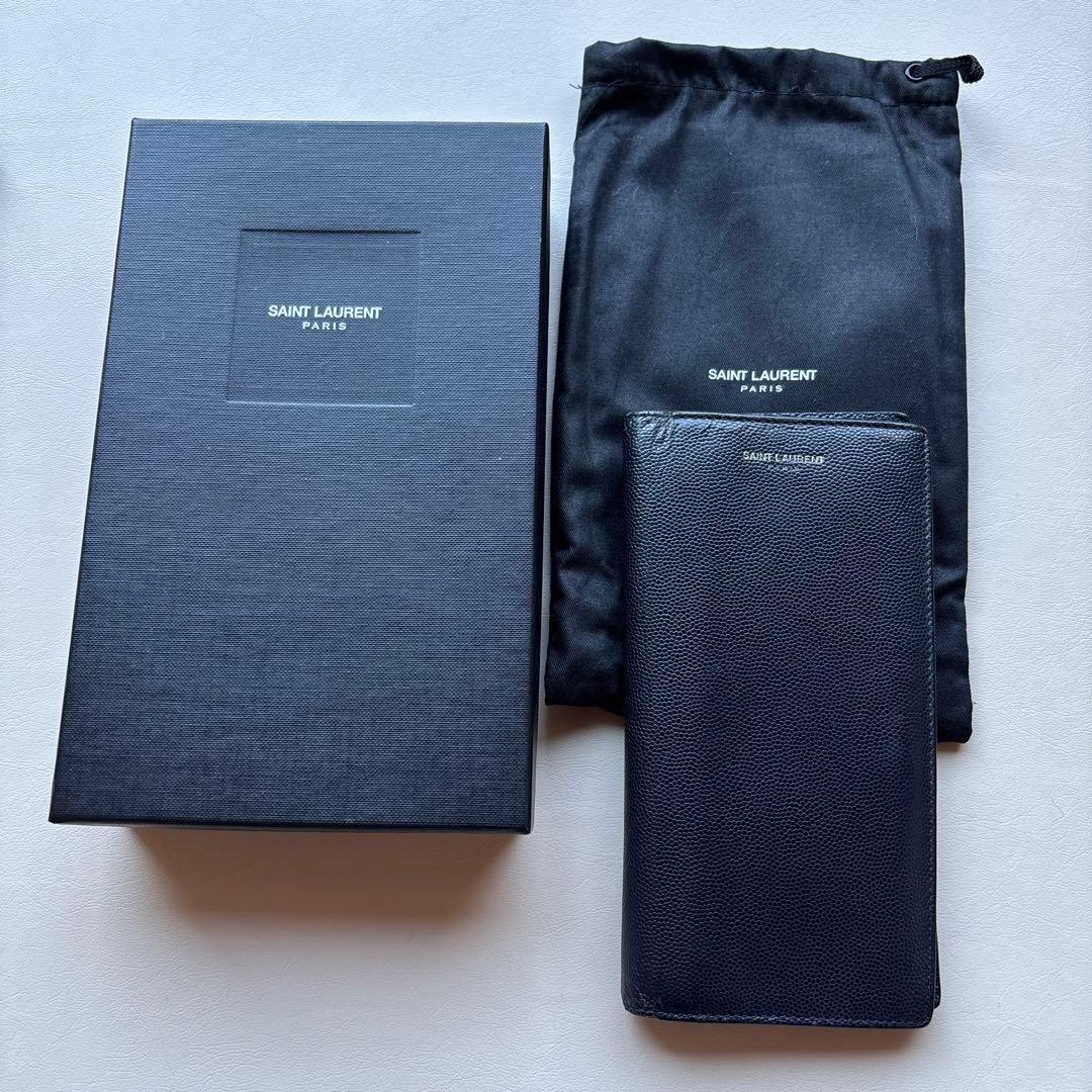 サ*サ様 SAINT LAURENT ネイビー 長財布