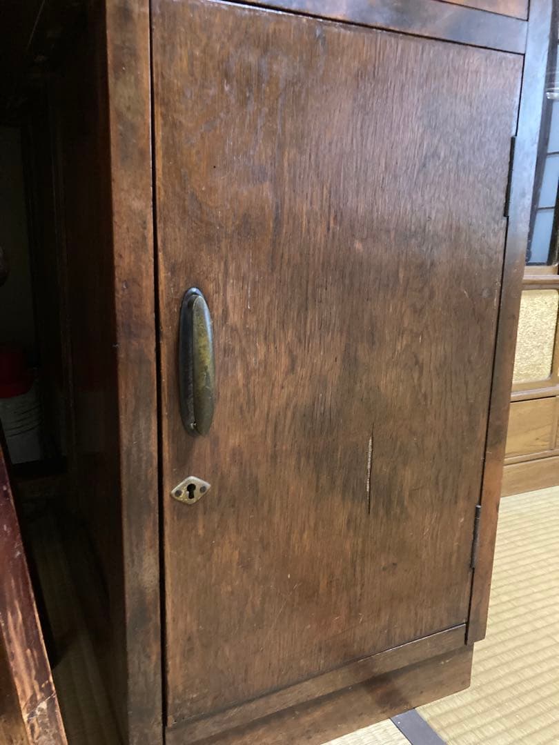 アンティーク　木製片袖机 引き出し付き