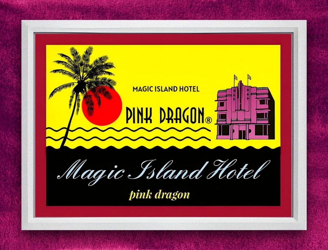 角ドクロ・ペパーミント・ピンクドラゴン【A4サイズ写真ポスターフレーム付き３点】