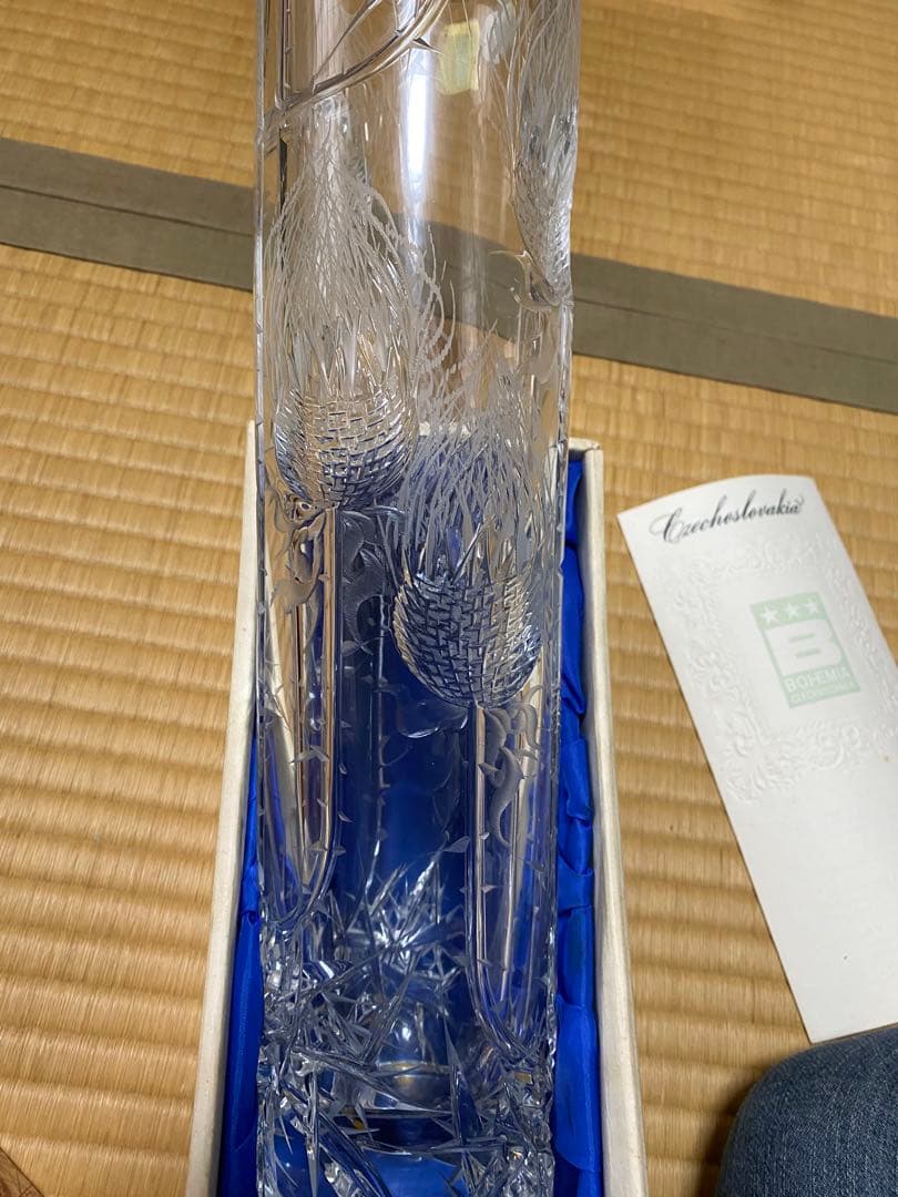 チェコスロバキア製クリスタル花瓶　年代物