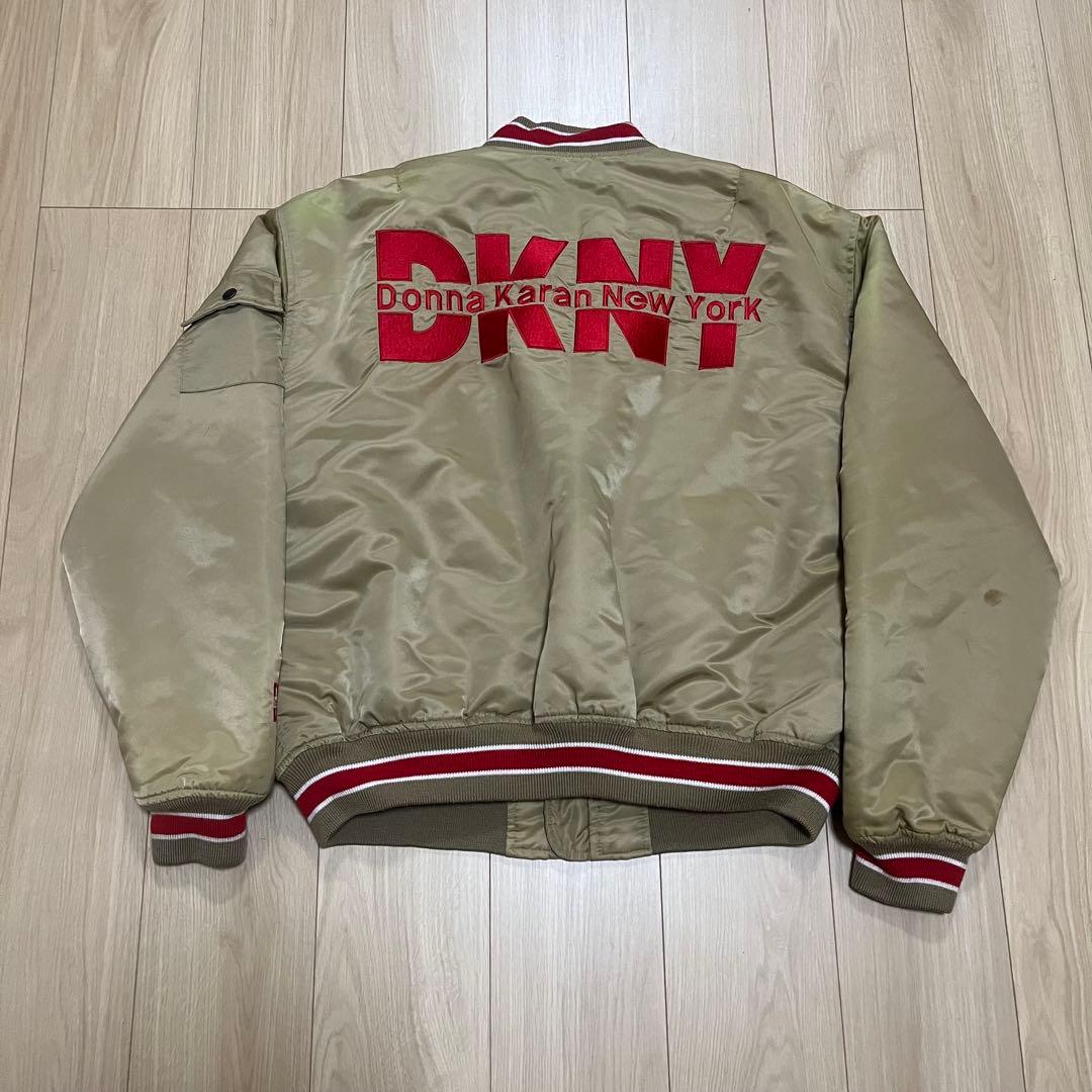 DKNY 90's ロゴ　刺繍　ナイロン　MA-1 ボンバー　ジャケット　Y2K