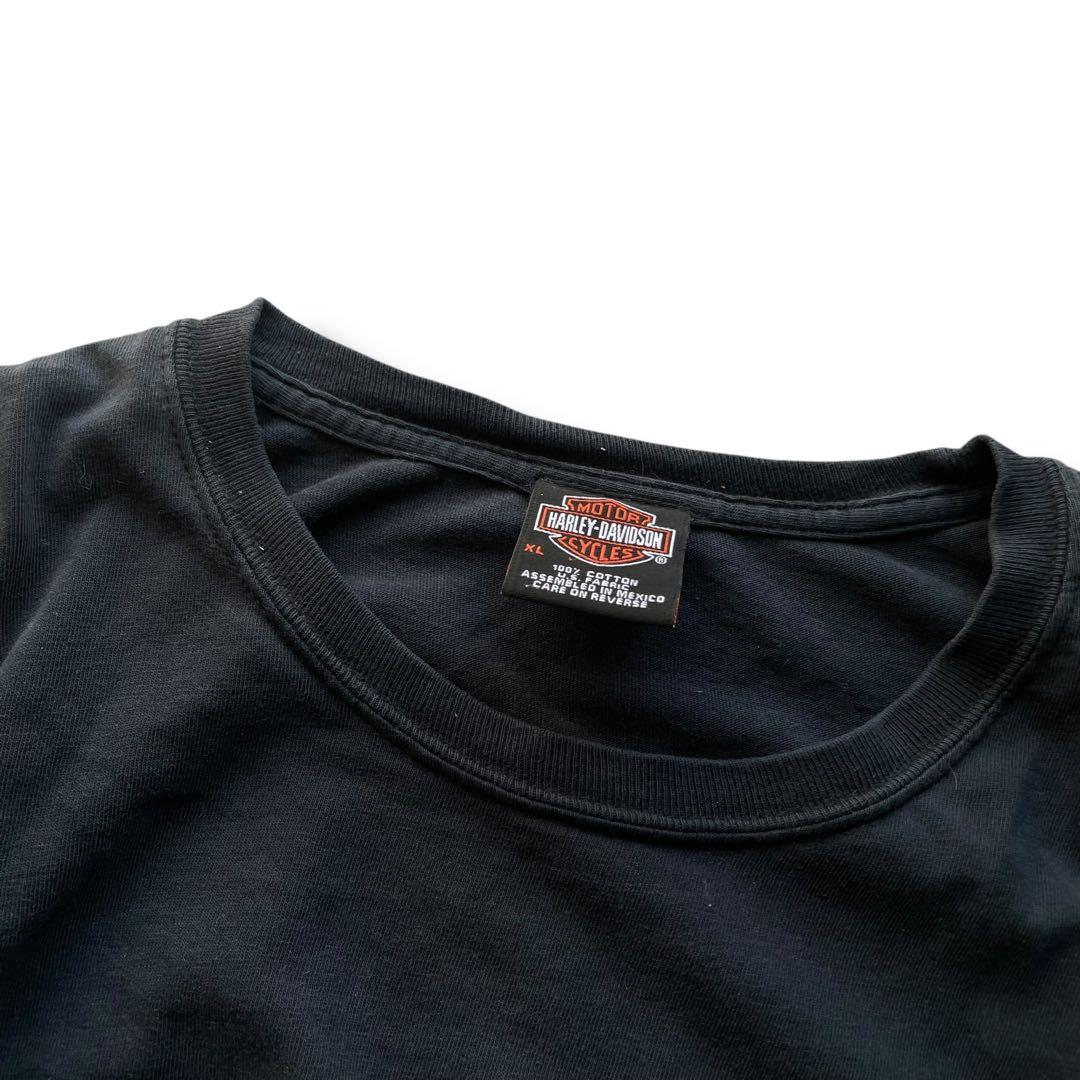 2000s ハーレーダビッドソン 袖フレイム プリント ロングTシャツ XL