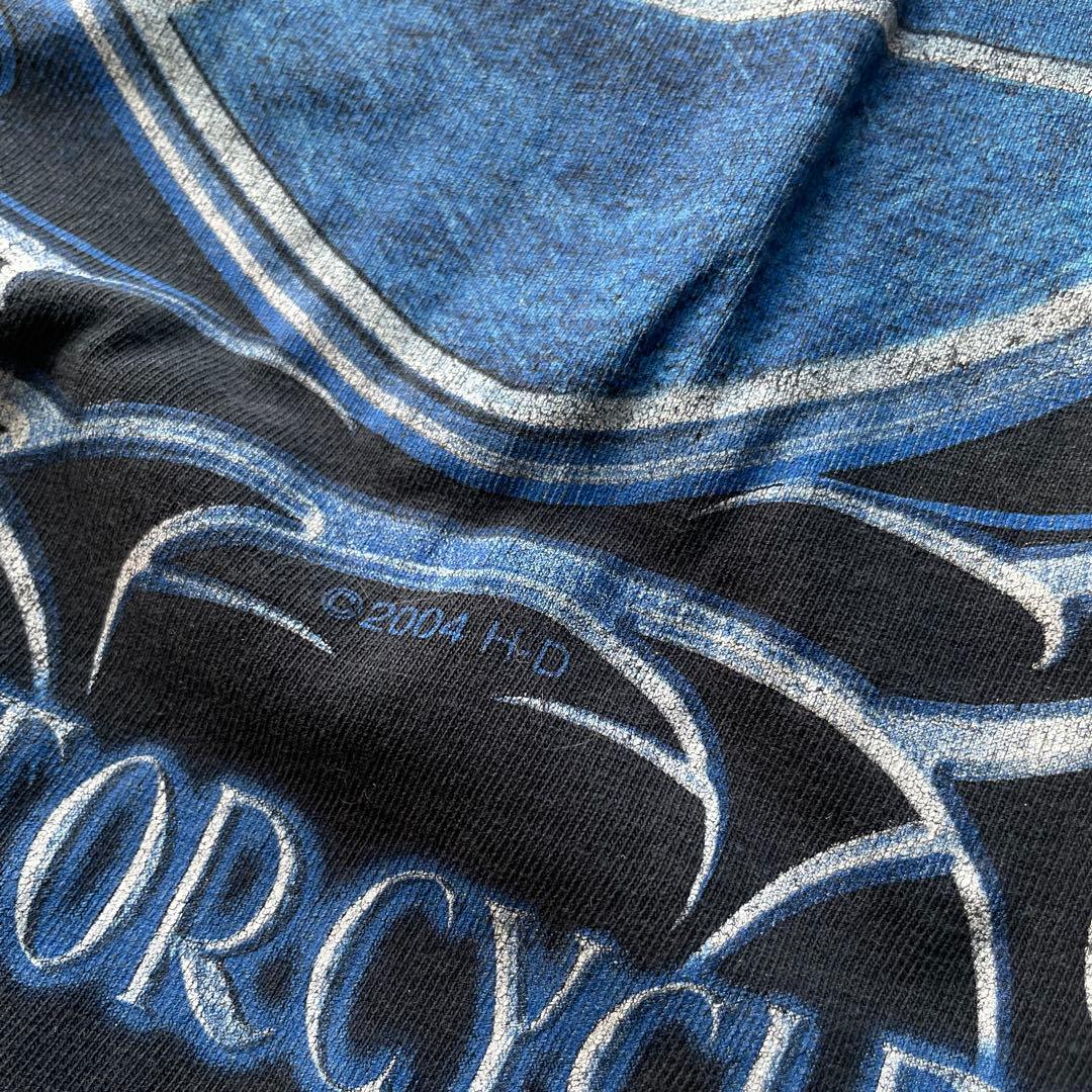 2000s ハーレーダビッドソン 袖フレイム プリント ロングTシャツ XL