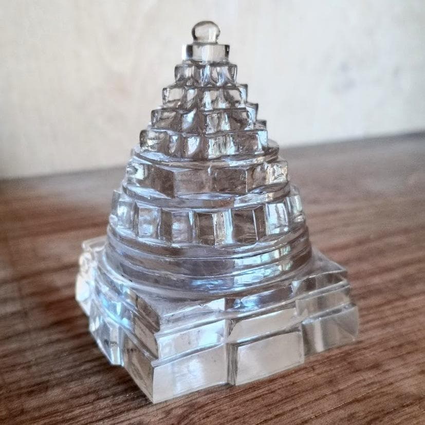 ネパール ヒマラヤ水晶製 シュリヤントラ 243g 収納箱付き No,2