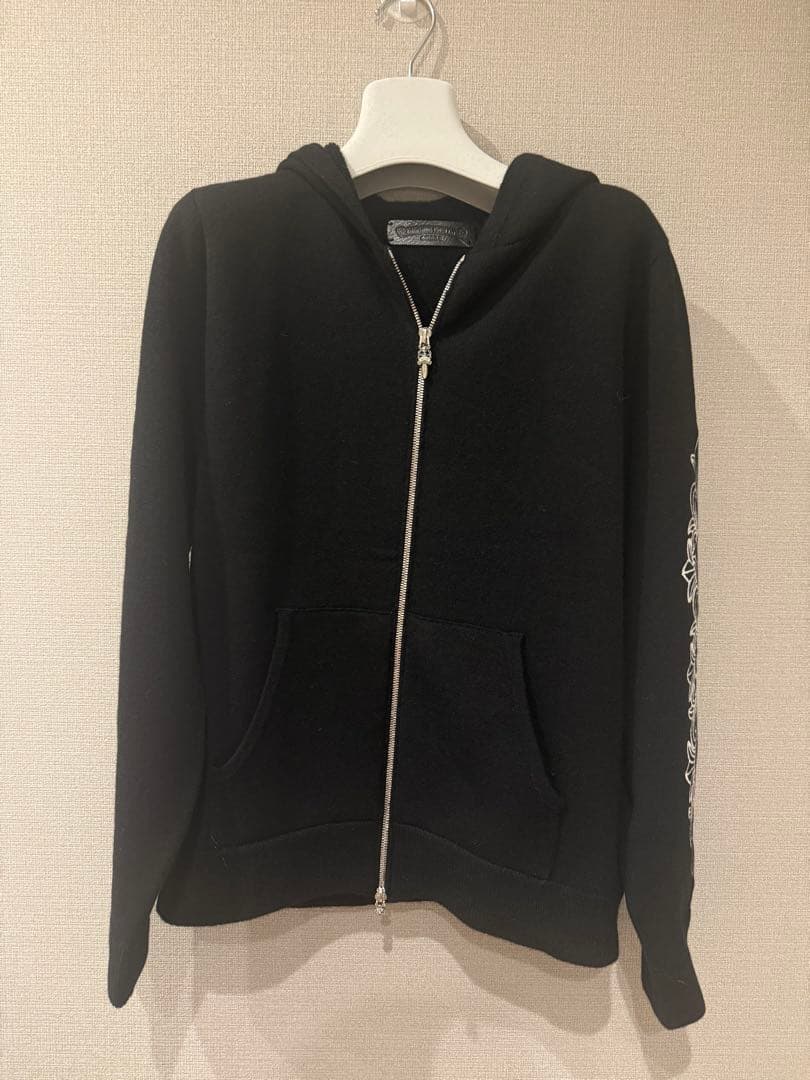 クロムハーツカシミヤパーカークロスダガージップアップ