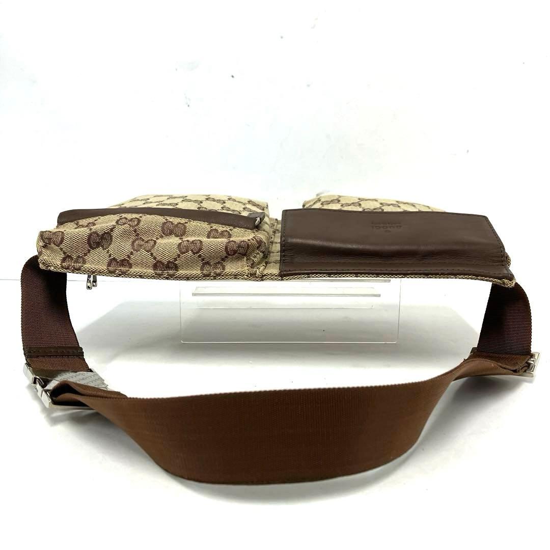 大人気☆GUCCI☆グッチ☆ボディバッグ☆GGキャンバス☆レザー☆ブラウン