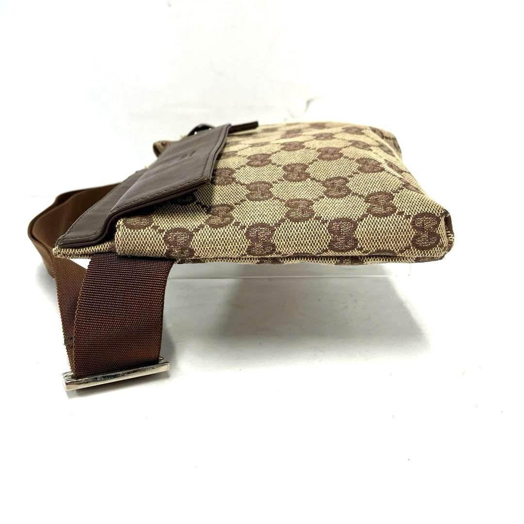 大人気☆GUCCI☆グッチ☆ボディバッグ☆GGキャンバス☆レザー☆ブラウン