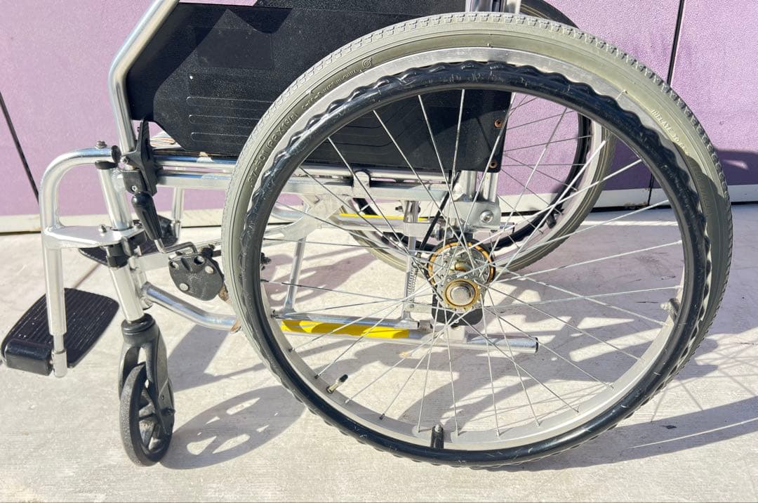 ミキ手動車椅子 チェック柄 自走用車椅子 バックポケット付き