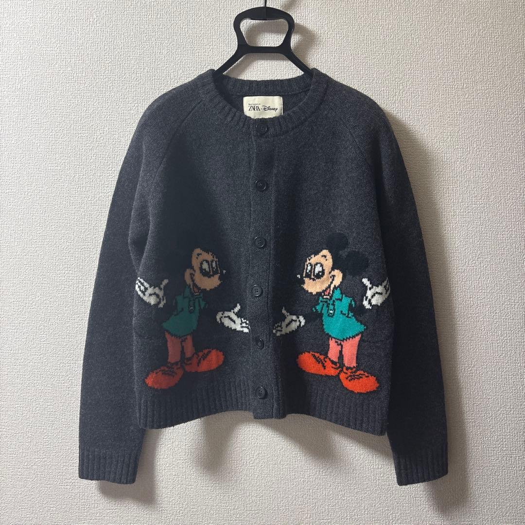 ZARA ディズニー コラボ ミッキーマウス カーディガン S