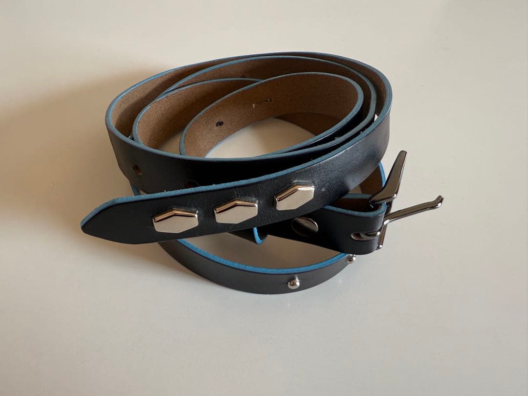 【美品】anytee Narrow Long Belt Black Blue