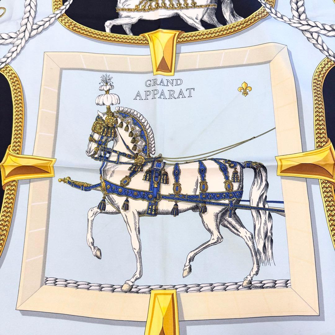 エルメス　カレ90 GRAND APPARAT 盛装の馬　スカーフ　シルク