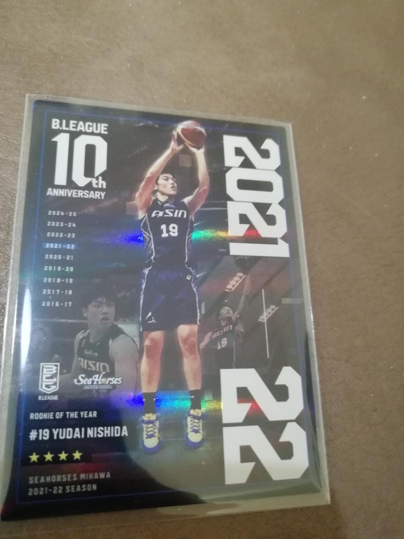 Bリーグ　シーホース三河　西田優大選手カード　2枚