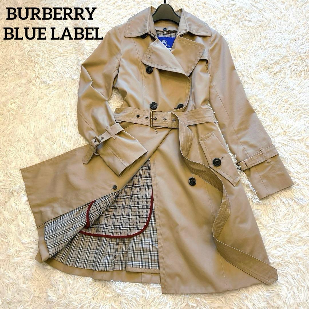 【美品】バーバリーブルーレーベル　ライナー付きトレンチコート　チェック　36
