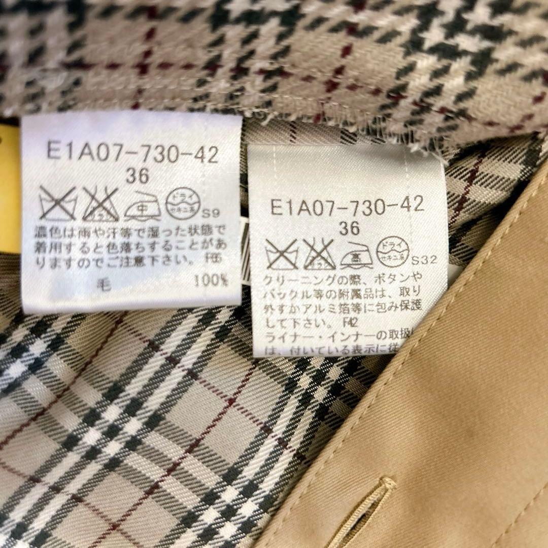 【美品】バーバリーブルーレーベル　ライナー付きトレンチコート　チェック　36