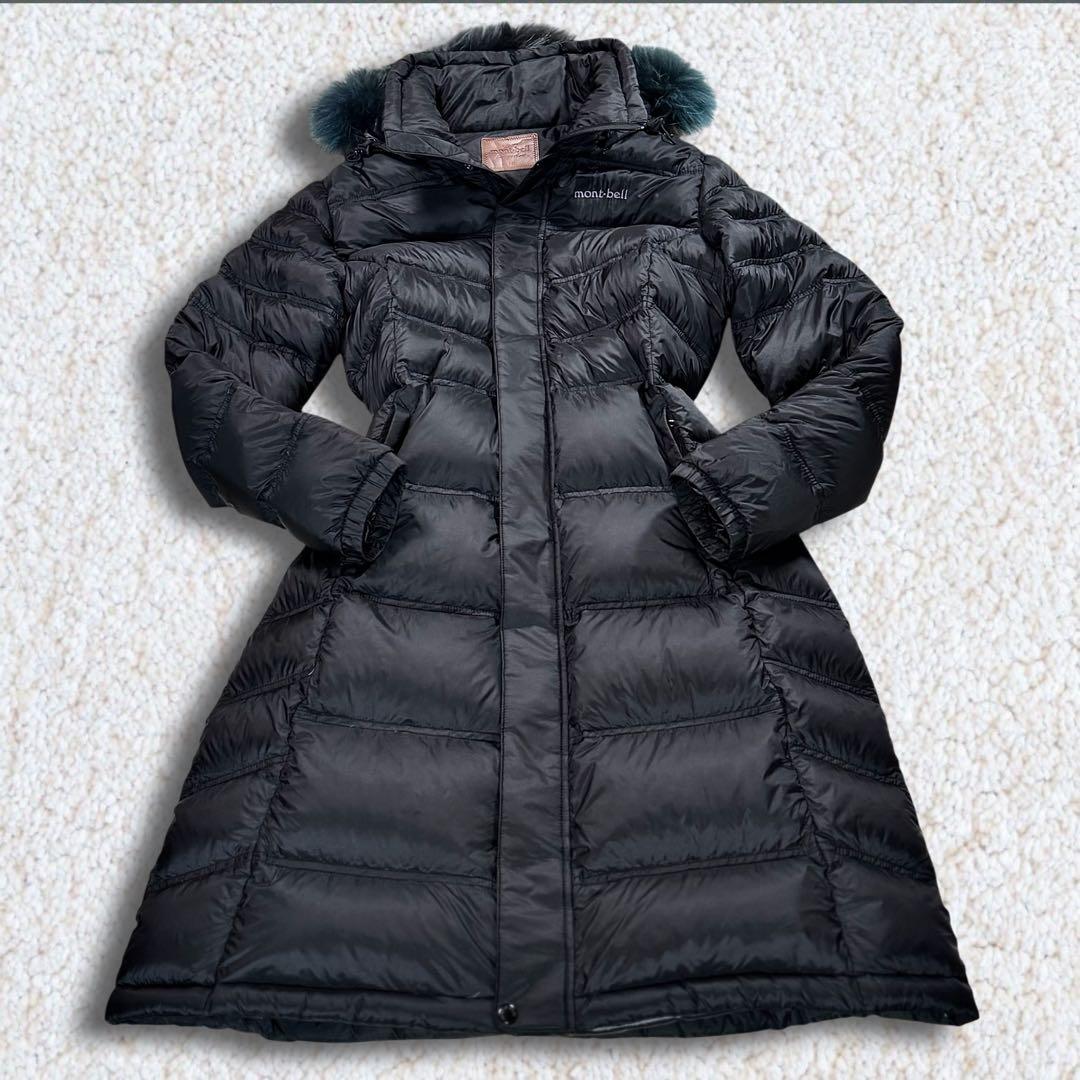 【美品】MONT-BELL リアルファー　ロングダウンコート　M〜L相当