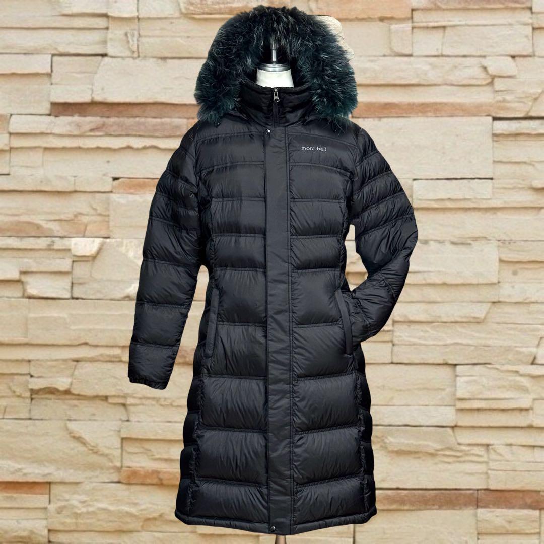 【美品】MONT-BELL リアルファー　ロングダウンコート　M〜L相当