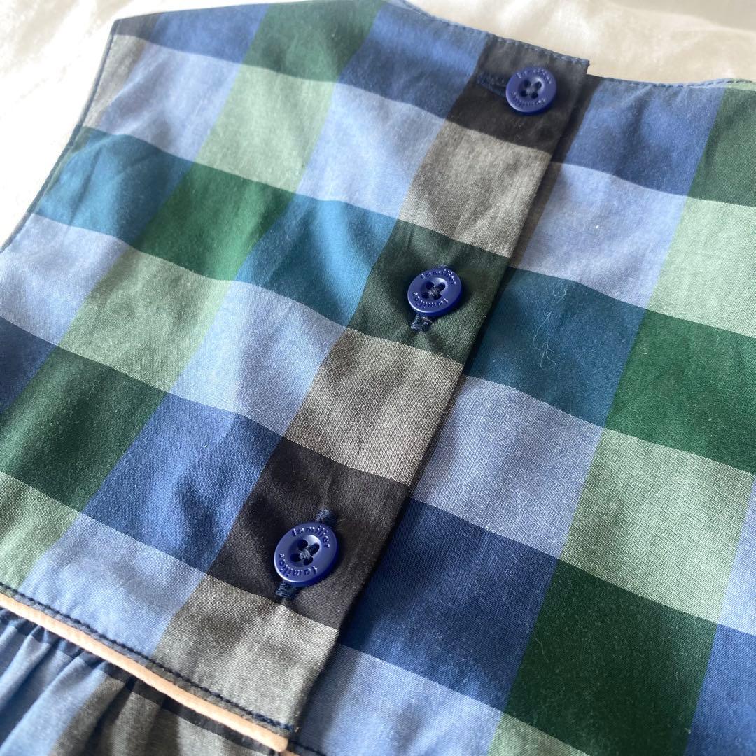 ⭐︎専用⭐︎ファミリア　ジャンパースカート　青チェック柄 ワンピース 90