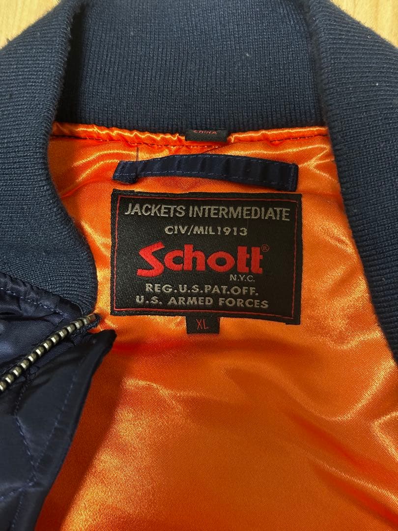 Schott MA-1 フライトジャケット ネイビー xl 限定　ショット　韓国