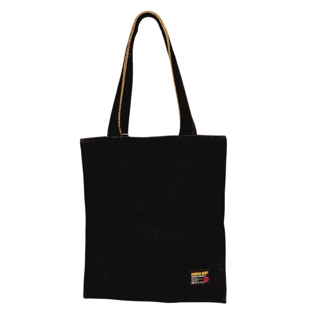【編み物堀ノ内】DEBBIE HARRY トートバッグ 黒 缶バッチ 未使用品