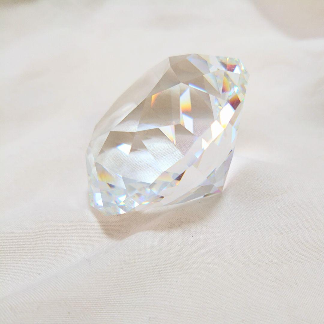 【希少】旧SWAROVSKI クリスタルラウンドカット置物 30% Pbo