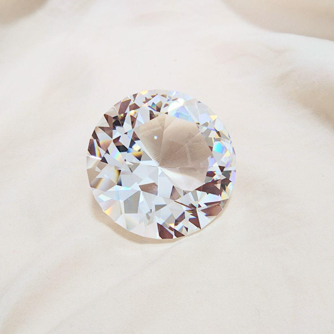 【希少】旧SWAROVSKI クリスタルラウンドカット置物 30% Pbo