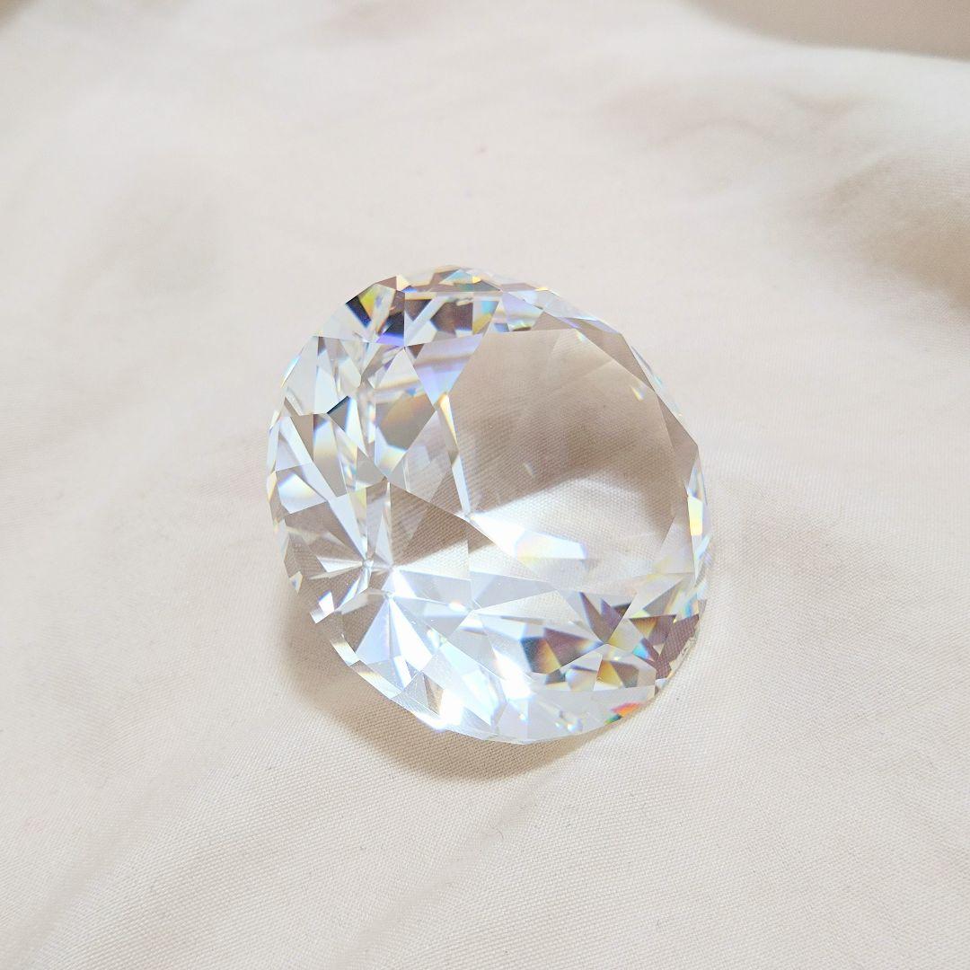 【希少】旧SWAROVSKI クリスタルラウンドカット置物 30% Pbo