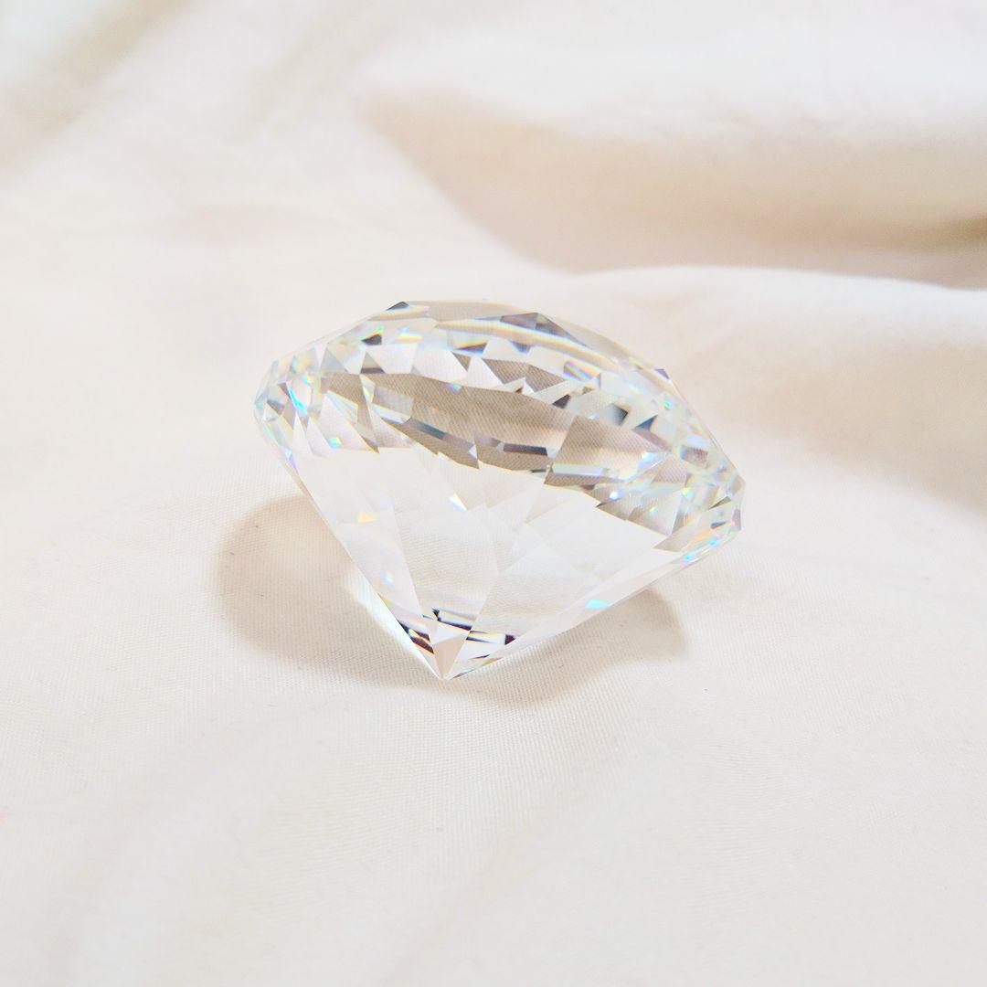 【希少】旧SWAROVSKI クリスタルラウンドカット置物 30% Pbo