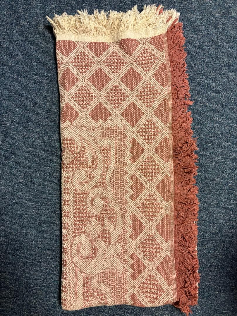 幾何学模様 大判ブランケット 赤色 アメリカ製