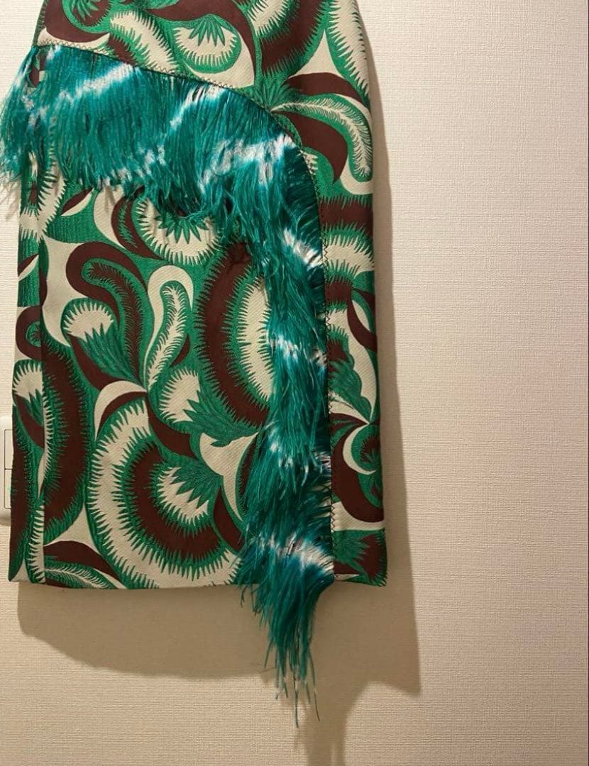 Dries van noten アウトサイダー柄　フェザースカート