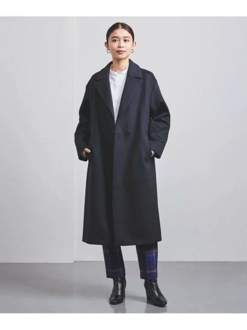 ユナイテッドアローズUNITED ARROWS ビッグテーラードコート　ネイビー