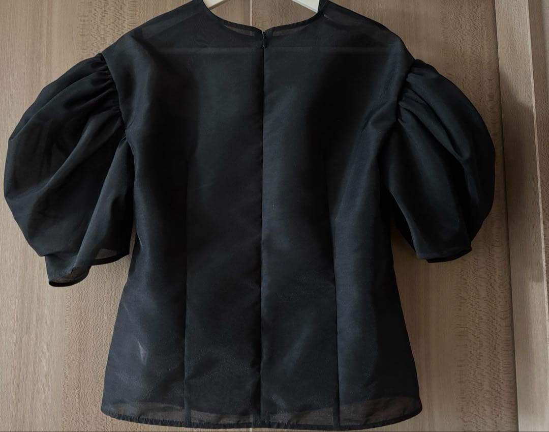 即完売　cygne ビックパフスリーブシースルートップス Nadine ブラック