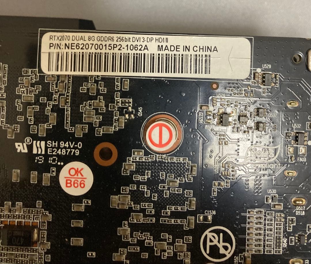 Palit RTX 2070 DUAL 8GB GDDR6 グラフィックボード