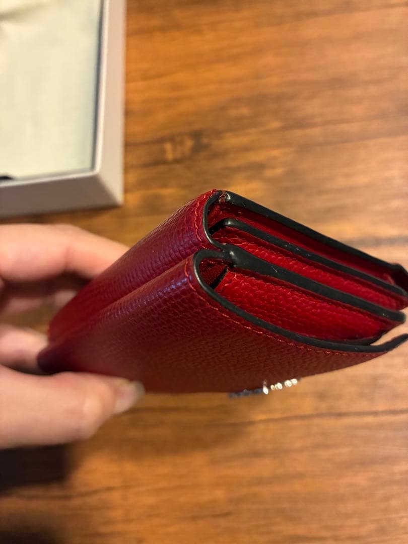 美品★LOEWE レッド 三つ折り財布