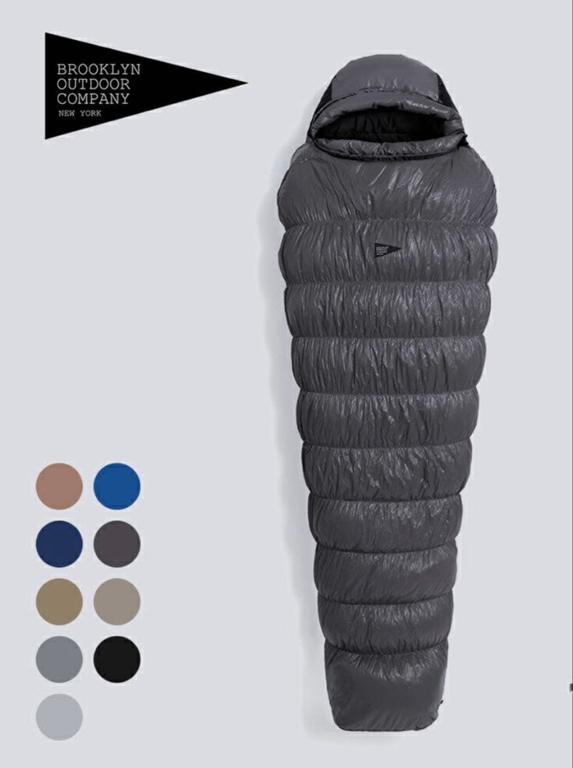 BROOKLYN OUTDOOR COMPANY ダークグレー寝袋　800FP